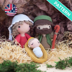 Nativity scene AMIGURUMI PATTERN ENGLISH, Amigurumi Christmas Dolls, Crochet Christmas Dolls, Nativity Figures Christmas, Crochet Wise Men