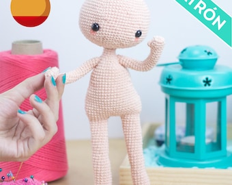 Patrón Muñeco Básico Amigurumi, PATRON ESPAÑOL, PDF, Muñecos Personalizables, Muñeca para Vestir, Patrones de Crochet Fáciles, Amigurumis.