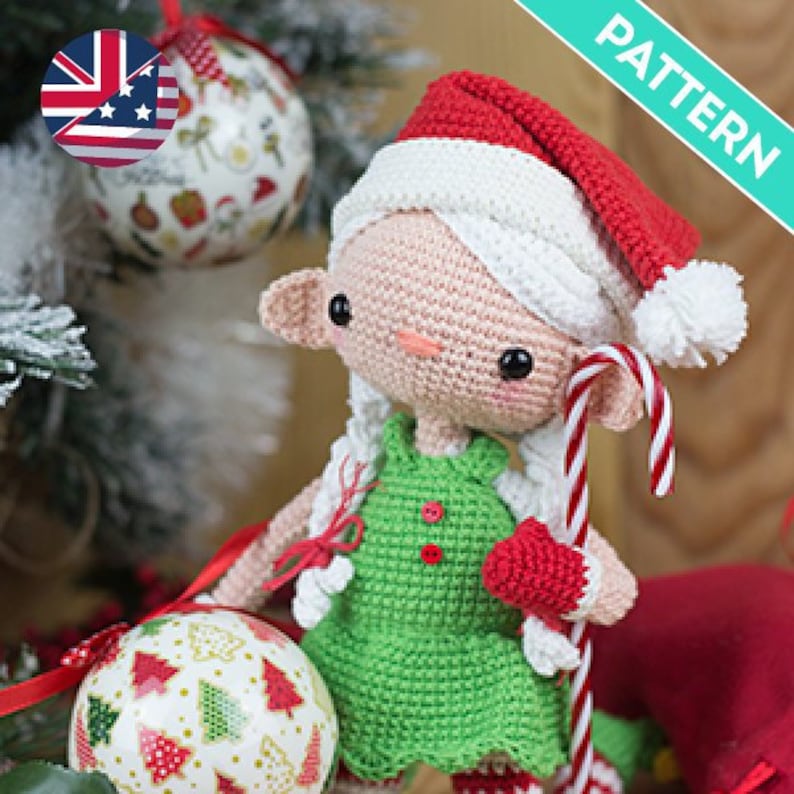 Christmas Girl Doll Amigurumi Pattern ENGLISH PATTERN PDF Crochet Christmas Decorations Christmas Handmade Gifts Christmas Elf Pattern