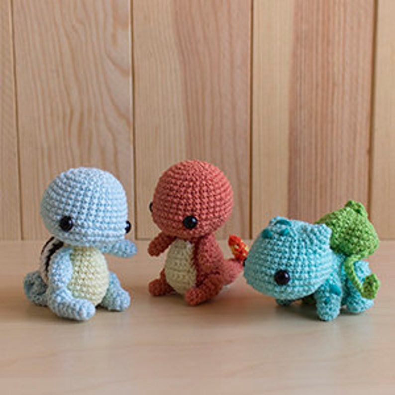 Amigurumi Patterns Pack Pokémon Starters Free Pikachu | Etsy