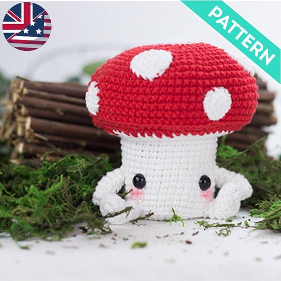 Amigurumi ENGLISH Mushroom Pattern, PDF, Crochet Mushroom Pattern