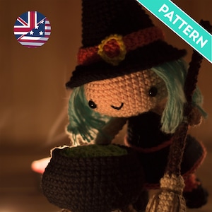Crochet Pattern, Little Witch, ENGLISH PATTERN, PDF, Doll Amigurumi Crochet Pattern, Halloween Dolls, Halloween Decoration, Crochet Dolls