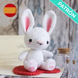 Patrón ESPAÑOL Conejito Amigurumi, PDF, Patrones de Crochet para Principiantes, Conejitos de Peluche, Patrón Conejo de Crochet, Peluche Bebé