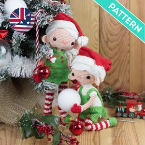 Christmas Elves Amigurumi Pattern, ENGLISH PATTERN, PDF, Crochet Christmas Dolls, Christmas Decoration, Amigurumi Doll Crochet Pattern