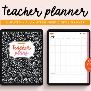 Teacher Digital Planner Sweet UNDATED | Teacher Planner | Goodnotes Planner | Monthly Digital Planner | iPad Planner | Goodnotes Stickers