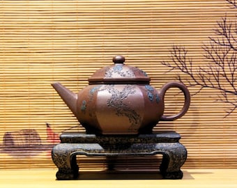 Full Handmade Yixing Zisha Teapot [Song Bai Zhi Zhi] 250ml | Purple Clay Teapot