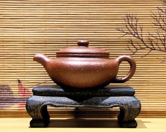 Tetera Yixing Zisha totalmente hecha a mano [Bian Fu] 200 ml / Tetera de arcilla púrpura