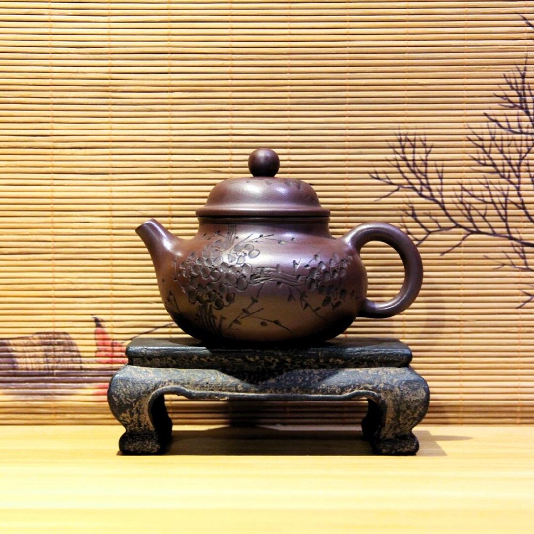 Yixing Zisha Teapot [bao Chun Rong Tian] 260ml | Handmade Purple Clay ...