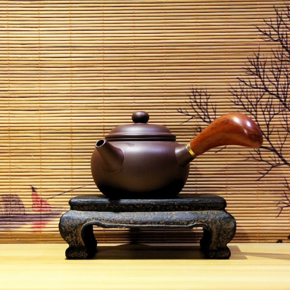 宜興紫砂急須 [唐玉サイドハンドルポット] 紫泥 - 220ml | 手作り紫泥