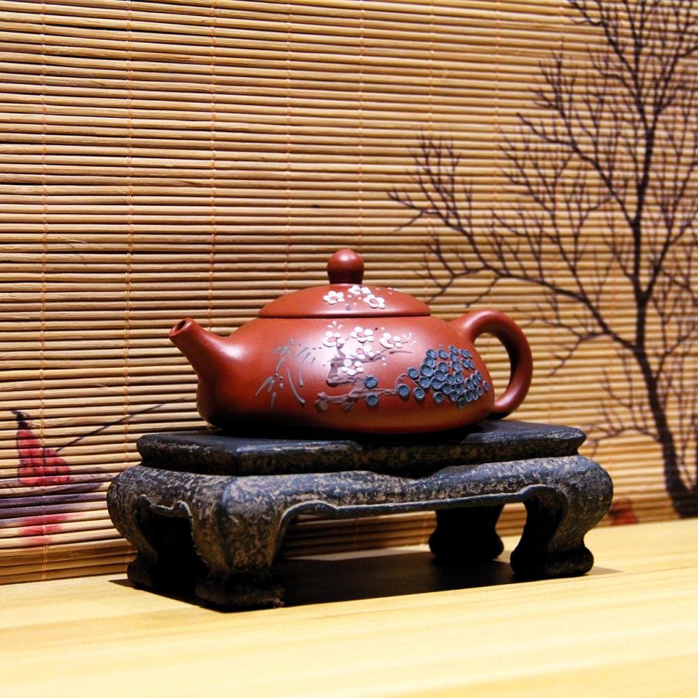 Yixing Zisha Teapot [3 Friends of Winter] 170ml | Handmade Purple