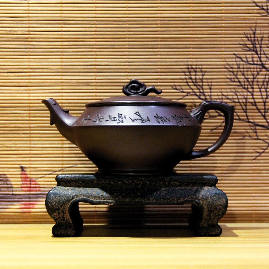 紫砂　急須 中国茶器・茶壺 碗菱（赤茶） 200ml （宜興紫砂壺・急須・ティーポット