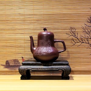 Całkowicie ręcznie wykonany czajniczek Yixing Zisha [Qing Feng Ming Yue] 170 ml | Fioletowy gliniany czajniczek | Chiński czajniczek