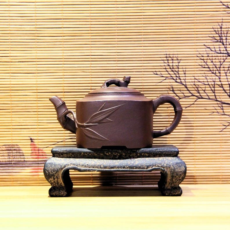 Yixing Zisha Teapot Sifang Bamboo - Thumbnail 3