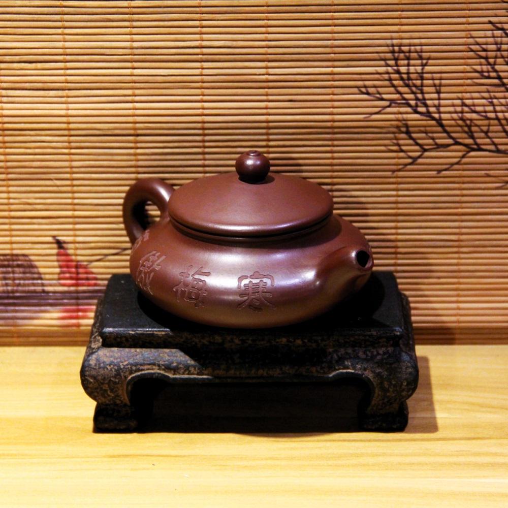 宜興紫砂急須 [漢美徐扁] 190ml | 手作り急須 | 紫土急須 | 中国急須