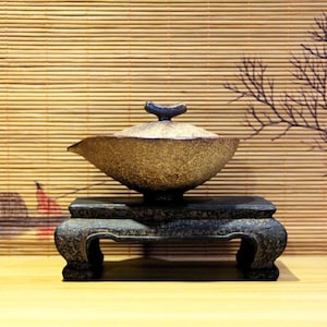 Kiln Change Firewood Firing Handmade Ceramic [Bodhi Gaiwan]  100ml | Ceramic Teapot | Gaiwan