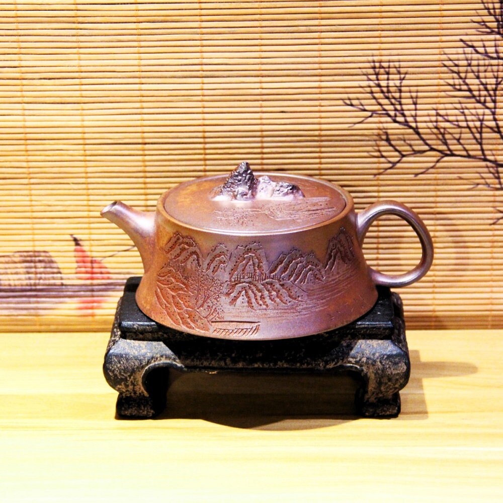 宜興紫砂急須 [山] 230ml | 手作り急須 | 紫土急須 | 中国急須 - Etsy 日本