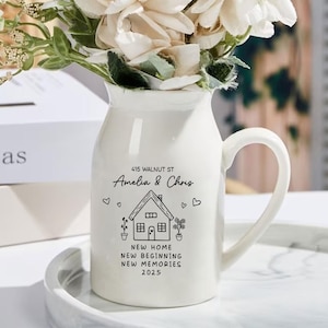Personalised New Home Gift, Flower Vase for New Home Occasion, Housewarming Gift For Couples, Moving In Gift for Friend,New Home Owners Gift
