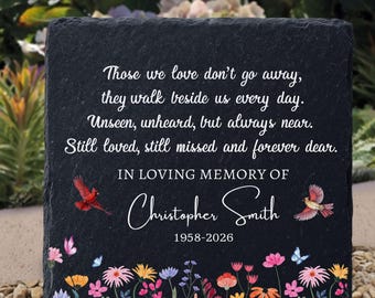 Custom Memorial Stone Garden, Personalized Remembrance Stone for Memorial Garden, In Loving Memory Gift, Loss of Loved One Garden Decor