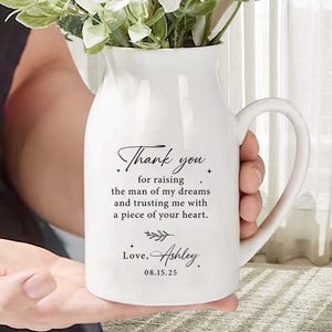 Personalized Mother of the Groom Gift from Bride, Mother&#39;s Day Gift For Mom,Mother In Law Flower Vase,Mother of the Groom Gift,Wedding Gifts
