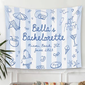 Custom Bachelorette Tapestry, Personalized Bachelorette Party Banner, Bridal Shower Decor, Social Club Bachelorette Sign