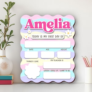 Custom First Day of School Sign, Back to School Sign, Preschool, Kindergarten 1st Day of School Sign, School Board, Last Day of School Sign