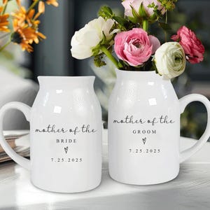 Personalized Wedding Gift For Mother Of The Bride & Groom,Mother&#39;s Day Gift For Mom,Mother of the Groom Flower Vase,Mother of the Bride Gift