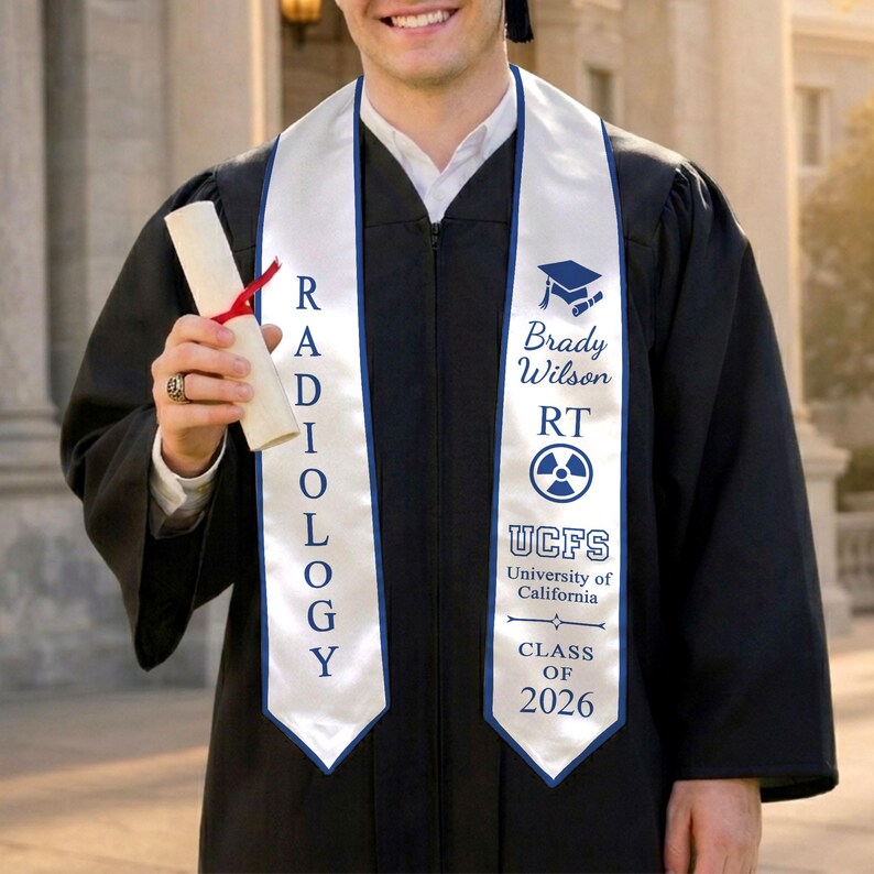 Rt Program Graduate Custom Graduation Satin Stole, Class of 2026 X-ray Tech Sash Gift ...