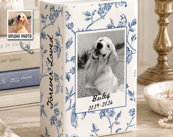 Personalized Pet Memorial Ceramic Book Vase, Pet Photo Home Decor, Dog Memorial, Loss of Pet Gift,Dog Memorial Keepsake, Gift for Pet Lovers
