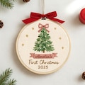 Not Arrive By Dec. 24th, No Fastship - Personalized Baby’s First Christmas Embroidery Hoop Ornament, Christmas 2025 Gift For Newborn