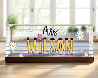 Personalized Teacher Desk Name Plate, Teacher Gift, Name Plate For Desk, Teacher Appreciation, Back to School Gift, Teacher Name Sign