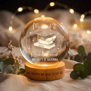 masters degree gift
graduation gift 2026
mastered it 2026
mba graduation gift
graduate gift
college graduation gift
custom night light
crystal ball lamp
personalized gift
gift for her graduate
gift for him graduate
class of 2026 gift
university graduation
