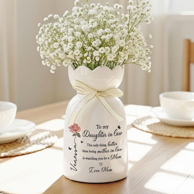 Personalized Mother Daughter-in-law Flower Vase, the Only Thing Better