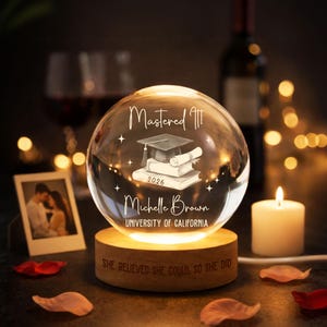 masters degree gift
graduation gift 2026
mastered it 2026
mba graduation gift
graduate gift
college graduation gift
custom night light
crystal ball lamp
personalized gift
gift for her graduate
gift for him graduate
class of 2026 gift
university graduation