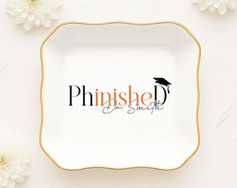 Personalized Phd Graduation Trinket Dish, Doctorate Graduation Ring Tray, Doctorate Degree, Gift For Phd, New Doctor Gift Medical Doctor