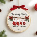 Not Arrive By Dec. 24th, No Fastship - Personalized Family Christmas Ornament, Custom Embroidery Hoop, Gift for Families 2025