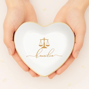 Lawyer Jewelry Dish, Lawyer Gift for Women, Lawyer Graduation Gift, Scale of Justice Trinket Dish, Law Student Gift, Gift for Best Friend