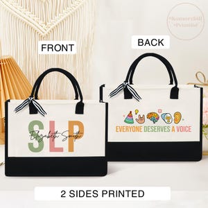 Personalized SLP Tote Bag, Speech Language Pathologist Tote Bag, SLP Gifts Neurodiversity Bag, Speech Therapist, Language Pathology Tote Bag