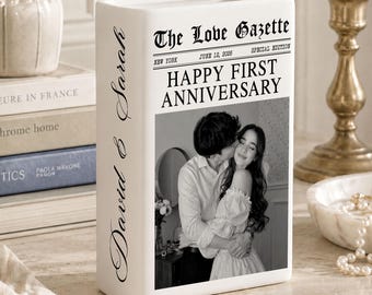Personalized Photo Building Blocks For Couples, Custom Anniversary Picture Ceramic Vase, Couple Magazine Vase, Wedding Anniversary Gifts