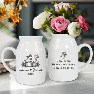 Personalised New Home Gift, Flower Vase for New Home Occasion, Housewarming Gift For Couples, Moving In Gift for Friend,New Home Owners Gift