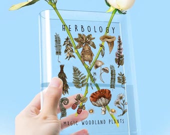 Herbology Plants Acrylic Book Vase, Wizard Pottery Bookshelf Decor Gift for Book Lovers, Book Lover Gift, Bookish Gift, Plant Lover Gift