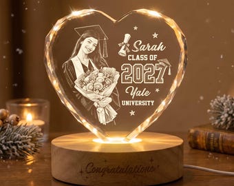 Personalized Graduation Gift,Custom Photo Class of 2027 Crystal Ball Light,Senior Christmas Gifts,College High School Grad Gift,Mastered It