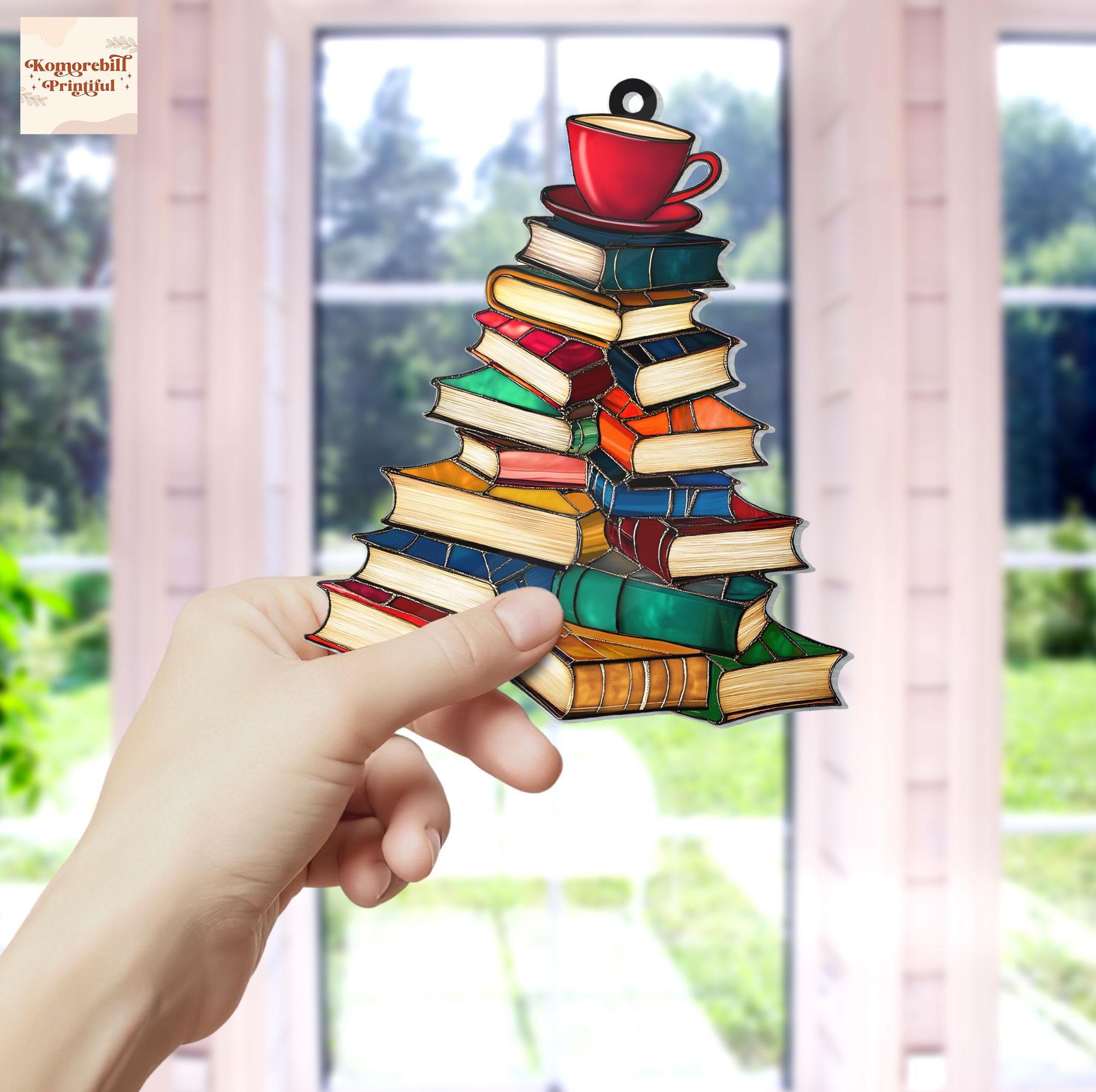 Fantasy Book Dragon Acrylic Suncatcher Ornament, Gift For Book Lovers, Dragon Lover