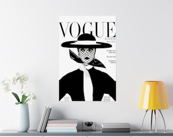 Fashion Magazine Poster, Retro Fashion Canvas Art, Vintage Fashion Magazine Poster, Luxury Fashion Print, Trendy Wall Art Magazine Print N