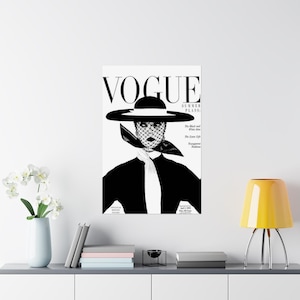 Fashion Magazine Poster, Retro Fashion Canvas Art, Vintage Fashion Magazine Poster, Luxury Fashion Print, Trendy Wall Art Magazine Print N