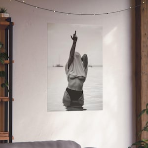 Middle Finger Print, Feminist Middle Finger Black and White Wall Art, Vintage Print, Photography Prints, Museum Quality Photo Art Print