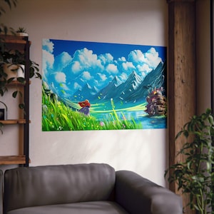 Howl&#39;s Moving Castle Poster, Studio Ghibli Poster, Anime Canvas, Anime Print, Howl&#39;s Moving Castle Print, Hayao Miyazaki, Best Gift For Her