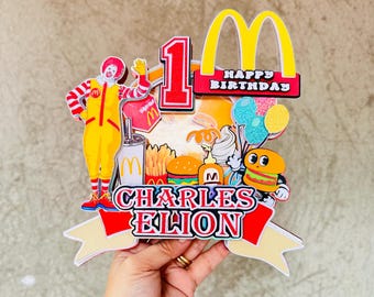 Custom McDonald's Birthday Cake Topper: Kiddie Crew Party Decor