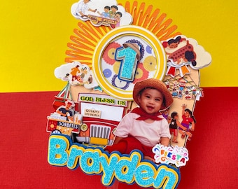 Custom Pinoy Barrio Fiesta 3D Cake Topper with Lights