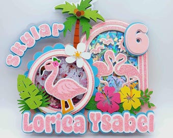 Custom Flamingo 3D Cake Topper: Tropical Birthday Party Decor