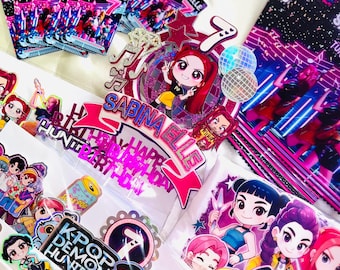 Kpop Demon Hunter Birthday Party Bundle ~ 3D Cake Topper, Shirt, Magnet & More